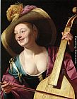 A young woman playing a viola da gamba by Gerrit van Honthorst